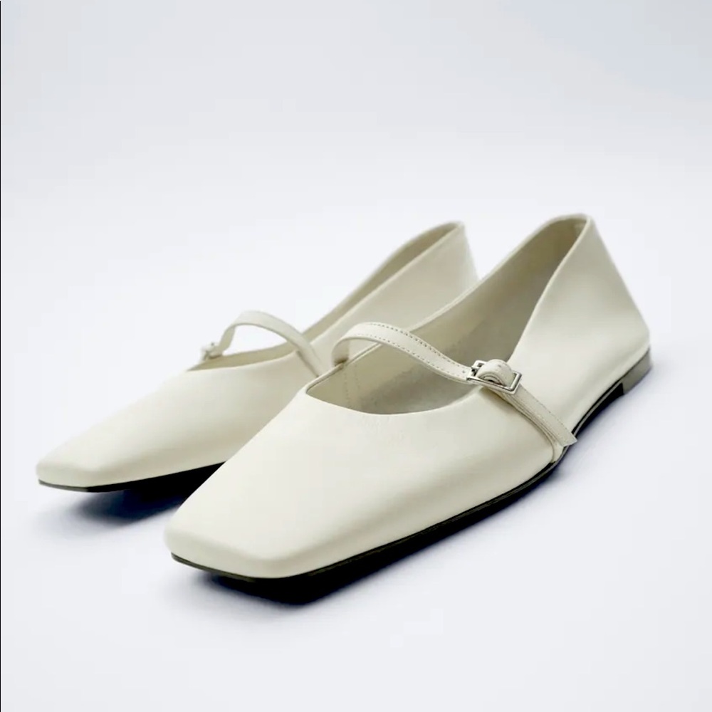 COPY - Zara Leather Ballet Flats (Square Toe) NWT